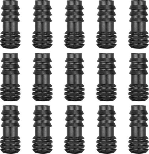 Drip Irrigation Fittings for 1/2 inch Irrigation Tubing(0.60"-0.63" OD), 15 Pieces End Plug Barbed Connectors, End Caps Plastic Plug Nuts for 1/2"...