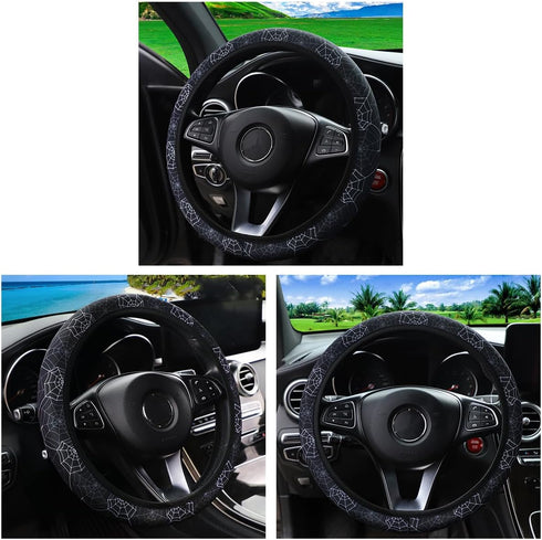 Hanemia Car Steering Wheel Cover, 15 inch Soft Elastic Steering Wheel Protector, Warm in Winter and Cool in Summer, Car Interior Accessories Prote...