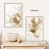 Abstract Golden White Flower Leaves Wall Art Posters Nordic Beige Canvas Painting, Modern Plant Landscape Prints Picture for Living Room Home Deco...