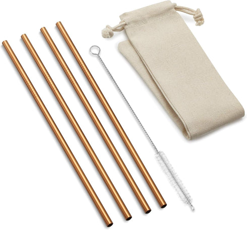 Outset Copper Straight Reusable Straws, 1 x 3.5 x 8.5 inches...