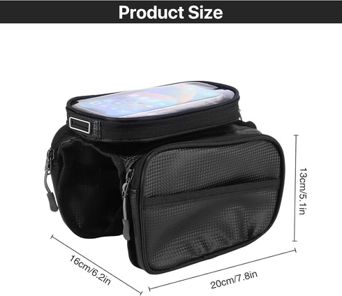 Bicycle Top Tube Bag?Comes With Rain Cover?Waterproof Bicycle Front Rack Bag?Top Tube Bicycle Bag Suitable Road Mountain Bike Outdoor Cycling Trav...