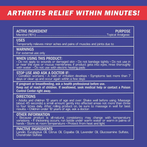 2-Pack | Fast Relief Joint-Ritis | All-Natural | Maximum Relief for Back, Neck, and Joints | As Seen On TV | Easy to Apply, 2 fl oz Roll-On...