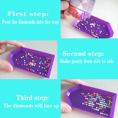 20PCS Purple Plastic Diamond Painting Trays,3.5inches x 1.9inches Bead Sorting Trays Organizer, Diamond Painting Tool Accessories for DIY Art Craf...