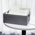 Fabric Storage Bin Box Foldable Cotton Linen Storage Basket with Wooden Handles Rectangular Cube Decorative Home Laundry Organizer Clothes Blanket...