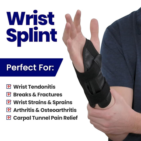 Carpal Tunnel Wrist Brace Night Support - Wrist Splint Arm Stabilizer & Hand Brace for Carpal Tunnel Syndrome Pain Relief Compression Sleeve for F...