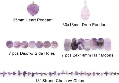 Expo International Assorted Amethyst Gemstone Jewelry Making Beads...