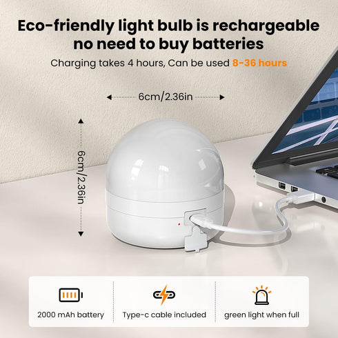 Rechargeable Light Bulbs with Remote Control Timer and 3 Color Temperature Options,Rechargeable Wall Sconce Puck Lights Battery Operated with Remo...