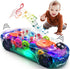 Light Up Transparent Car Toy - Fun and Interactive Electric Car Toy for Kids- Music Car with LED - Colorful Moving Gears -Tummy Time Crawling Baby...