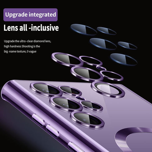 for Samsung Galaxy S22 Ultra Case, Covers for s22u .Magnetic Metallic Glossy Slim Clear Luxury Soft Shockproof funda capa para for Galaxy S22 Ultr...