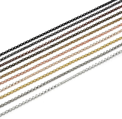 LANBEIDE 40 Packs 10 Colors Brass Necklace Chains 21 Inch Link Cable Chain Necklace with Lobster Clasps Bulk for Jewelry Making...