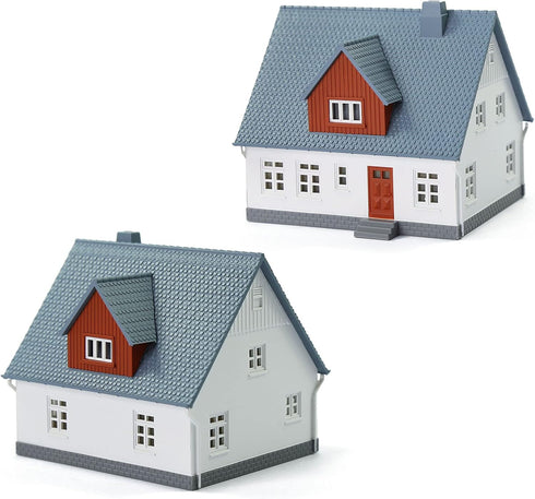 One Set N Scale 1:160 Model Village House Assembled Model Architectural Building Layout JZN02B...