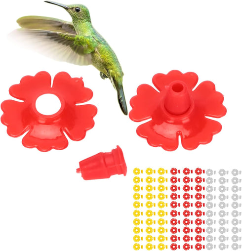 CHICIRIS Hummingbird Feeder Flowers,30 Set Hanging Hummingbird Feeder Parts for Hummingbird Feeder Garden Outdoors Supplies (Red)...
