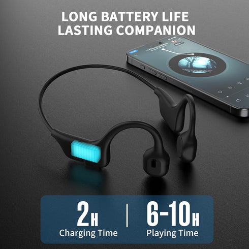 Bone Conduction Headphones, Bluetooth 5.3 Wireless Open Ear Headphones with Mic, IPX7 Sweatproof Sport Headset for Running Cycling Workout (Black)...