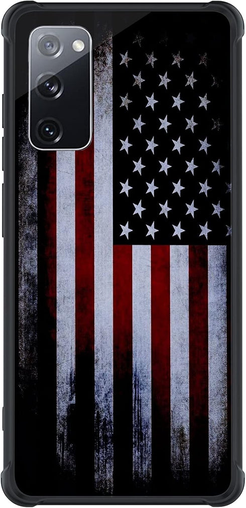 Tnarru Compatible with Samsung Galaxy S20 FE Case American Flag Pattern Hard PC Back and Soft TPU Sides Scratchproof Shockproof Protective Case fo...