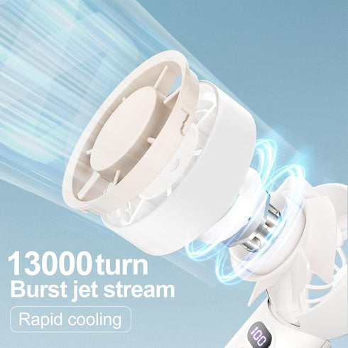 Portable Handheld Fan, Speed(1-100) Adjustable Turbo Mini Portable Fan, 4000mAh Battery Rechargeable Small Handheld Fan, Personal Mini Fan with Di...