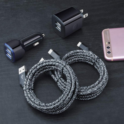 USB Type C Charger Fast Charging for Moto One 5G/5G UW/5G Ace/5G UW Ace/G Stylus/G Play/G Power/G6/G7 Power/Z4, Dual USB Wall Charger USB C Cable ...