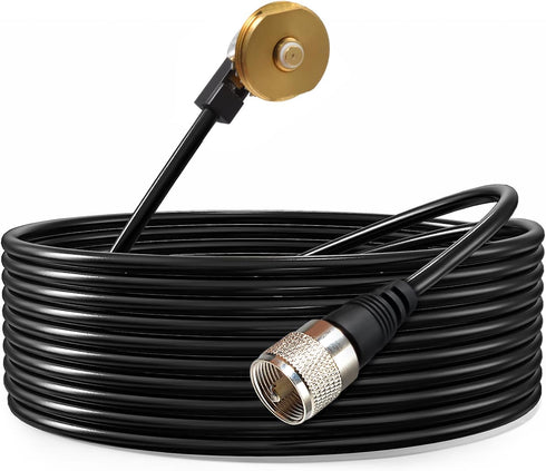 UAYESOK NMO Trunk Fix Bracket lip Antenna Mount 3/8" to 3/4" Hole Mount with 13ft/4M PL259 Connector RG-58 Coax Cable for Yaesu Vertex Kenwood Mob...