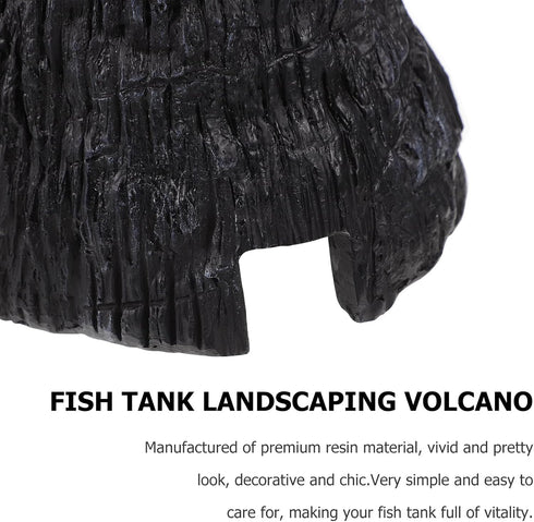 Toddmomy Volcano Fake Volcano Aquarium Decor Fish Tank Landscape Fish Tank Cat Scratching Elephant Aquarium Mountain Cave Small Fish Tank Mini Air...