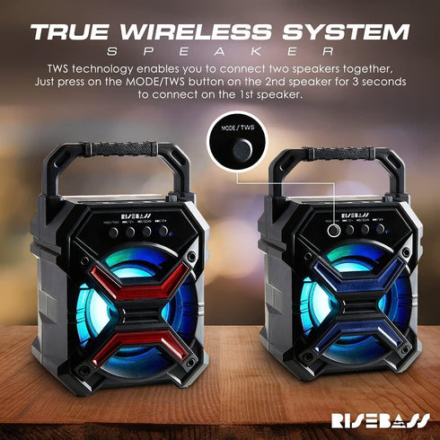 Portable Wireless Bluetooth Speaker for iPhone, Android, iPod and More - Rechargeable Bluetooth Speaker for Kids & Adults - Mini Speaker with Part...