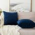 MIULEE Velvet Throw Pillow Covers 18x18 Inch, Pack of 2 - Dark Blue, Super Soft Decorative Square Cushion Cases Modern Luxury Home Decor for Sofa,...