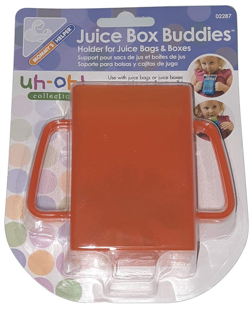 Mommys Helper Juice Box Buddies Holder for Juice Bags and Boxes, Blue, 2-Pack...