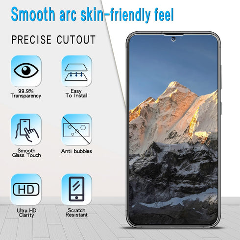 Slanku [3 Pack for Samsung Galaxy S23 FE 5G Tempered Glass Screen Protector Film, Support Fingerprint Unlock, Case Friendly, Anti-Scratch...