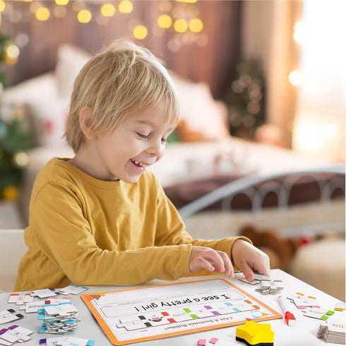 145 PCS Sentence Building for Kids, Sight Word Games Puzzle, Special Education Classroom Must Haves, Montessori Grammar Reading Game, Speech Thera...