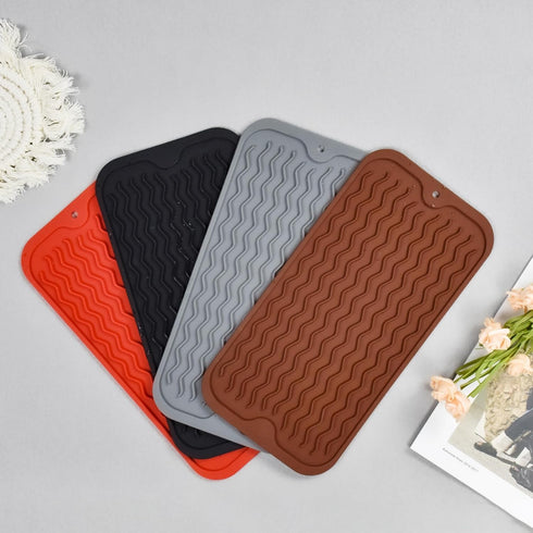 Silicone Dish Drying Mat, Non-Slip Easy Clean Sink Mat Large Heat-resistant Dish Drainer Mat for Kitchen Counter, Sink, Refrigerator or Drawer lin...