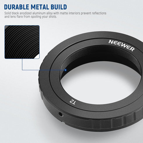 NEEWER T Ring with M42 Threads Compatible with 35mm Canon EOS Cameras & Telescopes, Lens Adapter Ring for EOS-1V 1N 5D Mark IV 6D Mark II 80D 70D ...