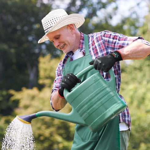 KAYGO Waterproof Work Gloves for Men and Women, Rubber Coated Non-slip Working Gloves for Garden, Outdoor Construction,KG150,Black,S...