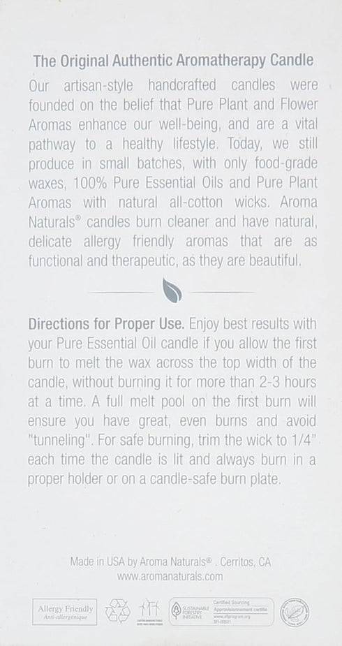 Aroma Naturals Patchouli and Frankincense Essential Oil White Scented Pillar Candle, Meditation, 2.5 inch x 4 inch...