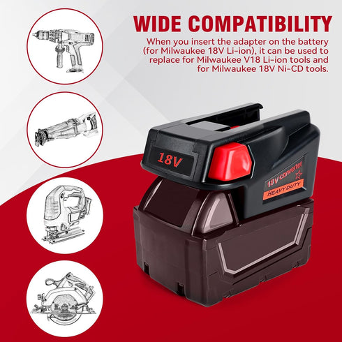 for Milwaukee M18 Battery Adapter convert for Milwaukee V18 48-11-2200 48-11-2230 Converter Power Tool...