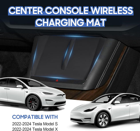 Silicone Wireless Charger Mat for Tesla Model S/X, Charging Area Protective Anti-Skid Mat, Center Console Wireless Charging Pad Tesla Model X Mode...