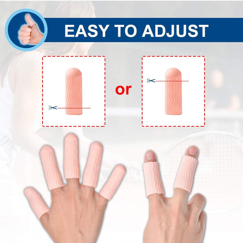 Finger Cots, Gel Finger Tips Protector, Finger Covers (14PCS, L size), New Material (Latex-Free), Finger Sleeves Great for Finger Cracking, Dermat...