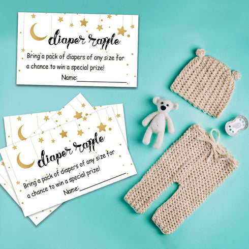 Giftideaworkshop 50 Pcs Diaper Raffle Tickets for Girl or Boy Baby Shower Invitations,Baby Shower Game, Bring a Pack of Diapers to Win Favors...
