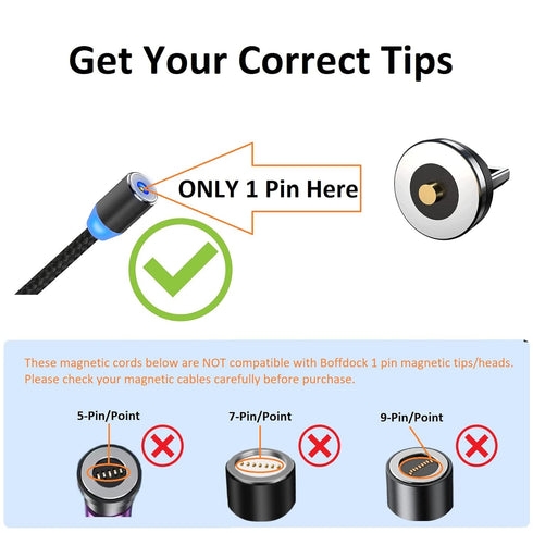 1-Pin i-Products Magnetic Charging Cable Tips,12Pcs Magnetic Tips Connector for iProducts Devices Without Charging Cables...
