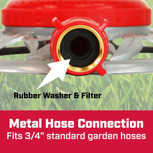 Chapin 4998: 8-Pattern Metal Circle Sprinkler, 360 Degree Sprinkler Head for Small Gardens and Lawns, Up to 40 ft Coverage Area, Lawn Sprinkler, S...