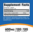 Nutricost N-Acetyl L-Cysteine (NAC) 600mg, 120 Vegetarian Capsules - Non-GMO, Gluten Free, Vegetarian Caps...