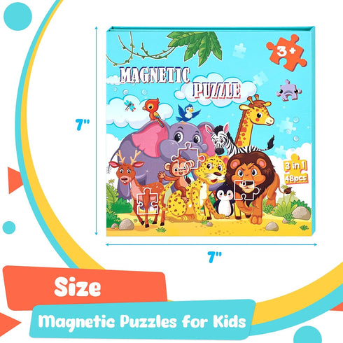 AMOR PRESENT Magnetic Puzzles for Kids, Travel Puzzles Book Learning Magnet Toys for Toddlers Gifts...