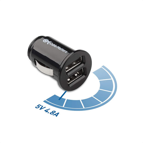 Cable Matters 2-Pack 4.8A 24W Flush Mount Dual USB Car Charger, Compact Mini Car USB Charger for Smartphones and Tablets...