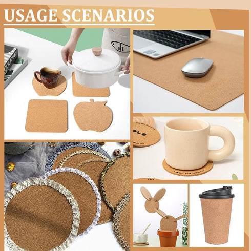 BENECREAT 8 Pack 12x12 Inch Cork Board 3mm Thick Cork Board Tiles Square Cork Tiles Coaster Cork Sheets Tiles for Bulletin Boards, Wall Decoration...