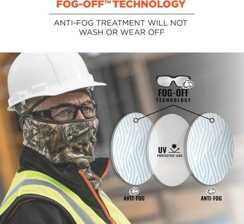 Ergodyne Skullerz Thor Anti-Fog Safety Glasses - Black Frame, Clear Lens...