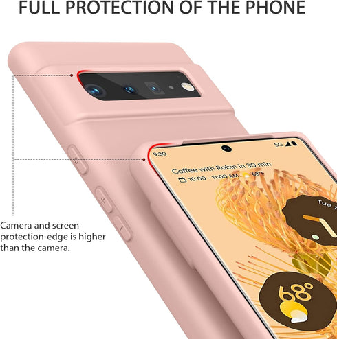 Amzpas TPU Case for Google Pixel 6 Pro, Durable Protective Shockproof Phone Case, Soft Anti-Scratch Smart Phone Cover for Women Men Sand Pink...