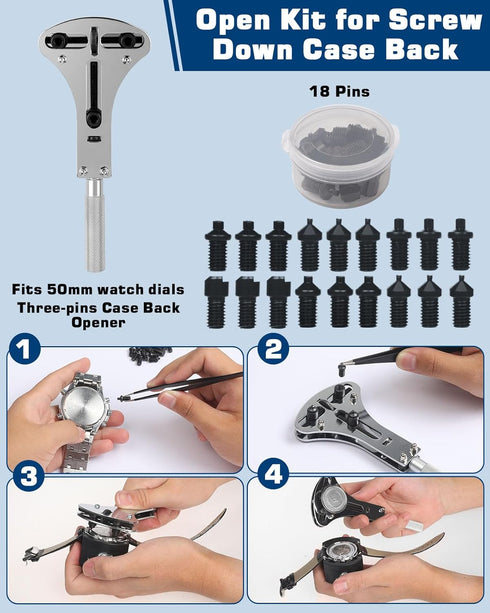 Vastar Watch Repair Kit, Watch Battery Replacement Tool Kit, Watch Link Removal Tool Kit, Watch Band Link Pin Tool Set with Carrying Case...