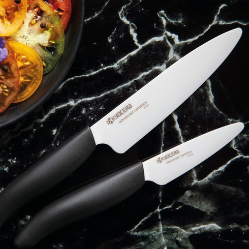 Kyocera Advanced Ceramic Revolution Series 3-inch Paring Knife, Black Handle, White Blade...
