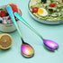 Berglander Rainbow Salad Server Set, Stainless Steel Salad Serving Set with Titanium Colorful Plating, Salad Servers, Salad Spoon, Salad Fork, Pac...