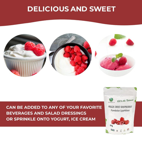 100% Canada Raspberries - Natrihealth Freeze Dried Raspberries 20gx2...