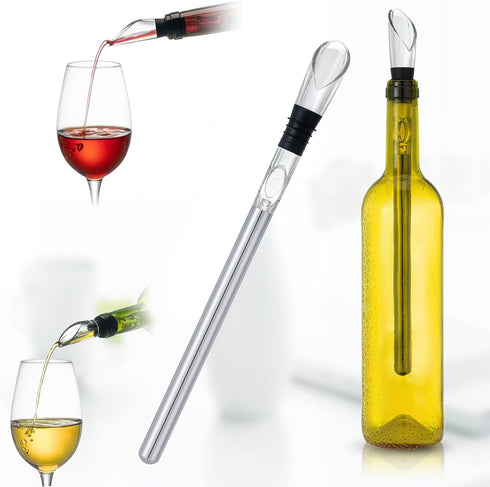 YouYah Wine Chiller Stick 3-in-1 Stainless Steel Wine Bottle Cooler Stick,Rapid Iceless Wine Chilling Rod with Aerator and Pourer,Wine Gift...