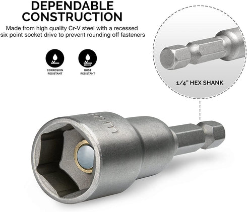 Utoolmart 1/4" 16mm Quick Change Bit Holder Magnetic Hex Shank Drill Bit, Extension for Driver Drill Bit Socket Driver Adapter...