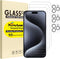3 Pack Screen Protector for iPhone 15 Pro Max 6.7 inch + 3 Pack Camera Lens Protector Tempered Glass Film...